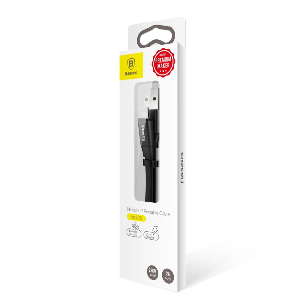 Baseus Nimble USB-A / Lightning 2A kabel 0,23 m - sort