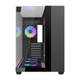 Darkflash TH285 computerkasse (sort) + 4 vifter