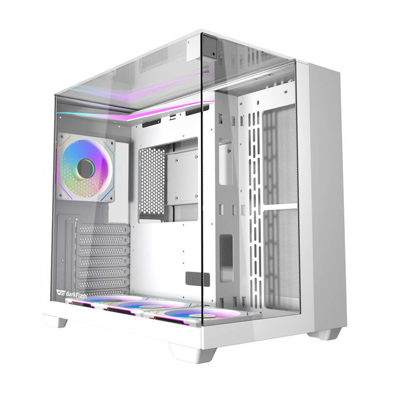 Darkflash TH285 computercase (hvid) + 4 fans