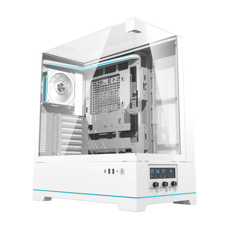 Darkflash DY450 PRO computercase (hvid) + 1 fan
