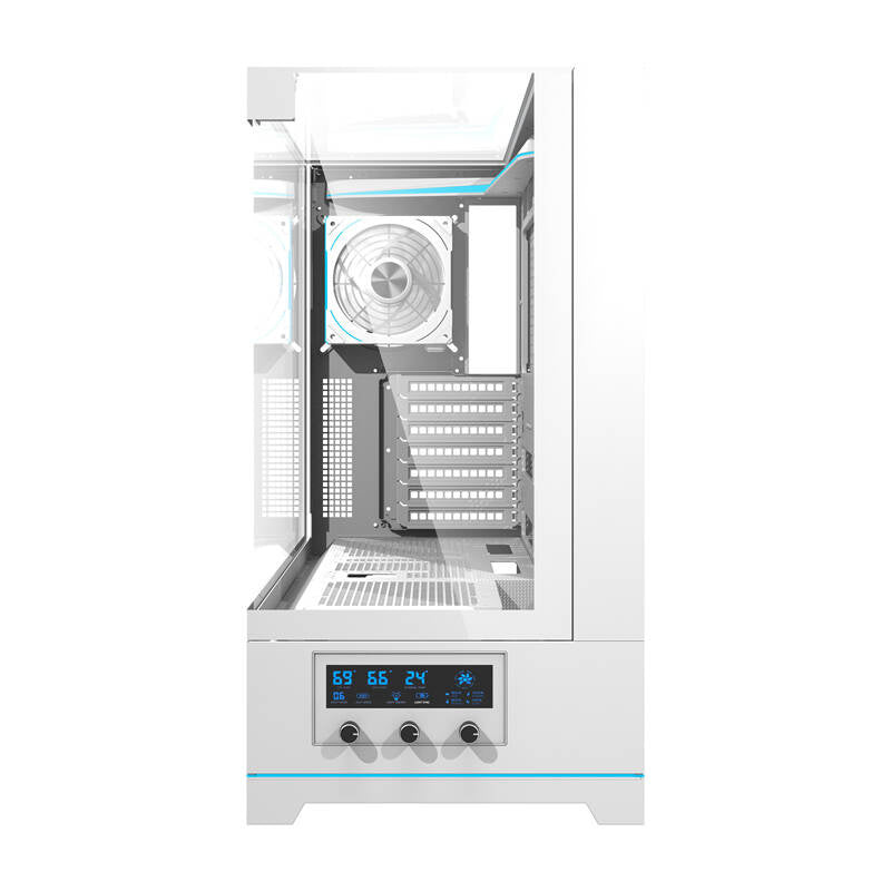 Darkflash DY450 PRO computercase (hvid) + 1 fan