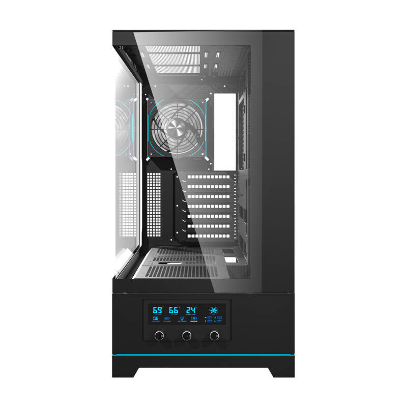 Darkflash DY451 PRO computercase (sort) + 1 fan