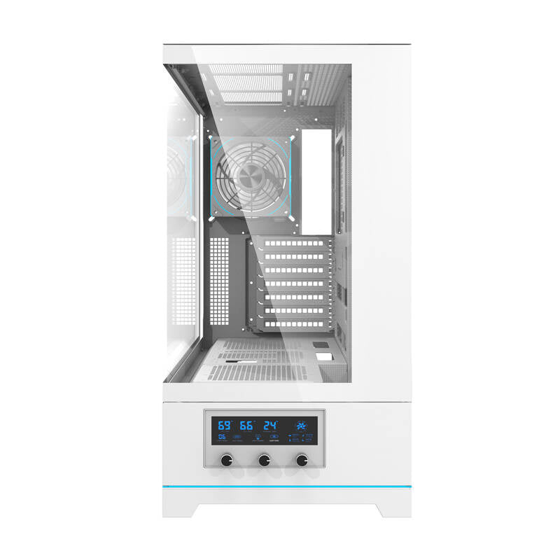 Darkflash DY451 PRO computercase (hvid) + 1 fan