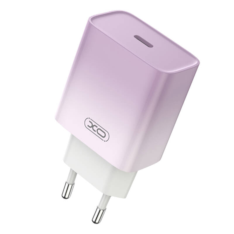 Væglader XO CE18, USB-C, PD30W (lila)