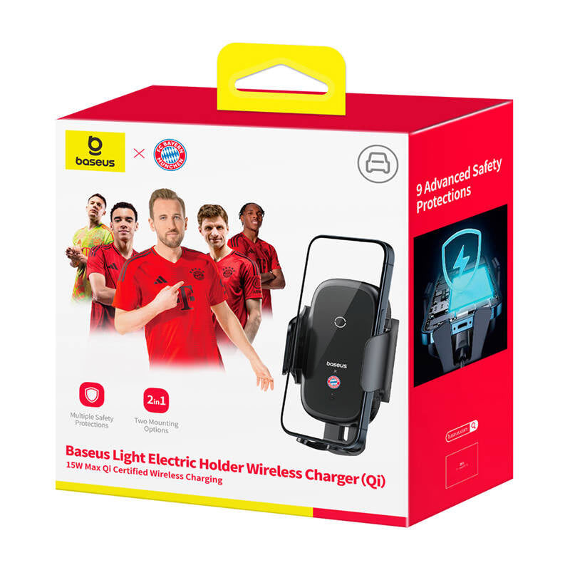 Baseus bilholder med 15W oplader (sort) Bayern udgave
