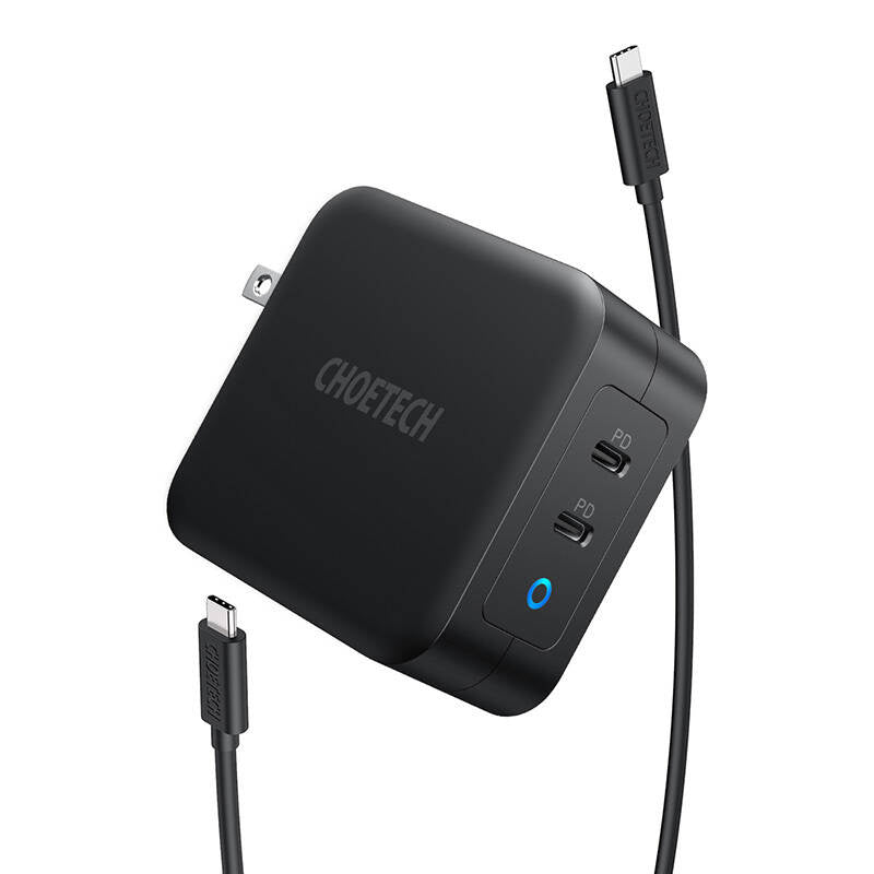 Choetech PD6008 2xUSB-C PD 100W GaN-netoplader