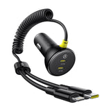 60W Baseus USB-C biloplader + Lightning kabel (Sort)