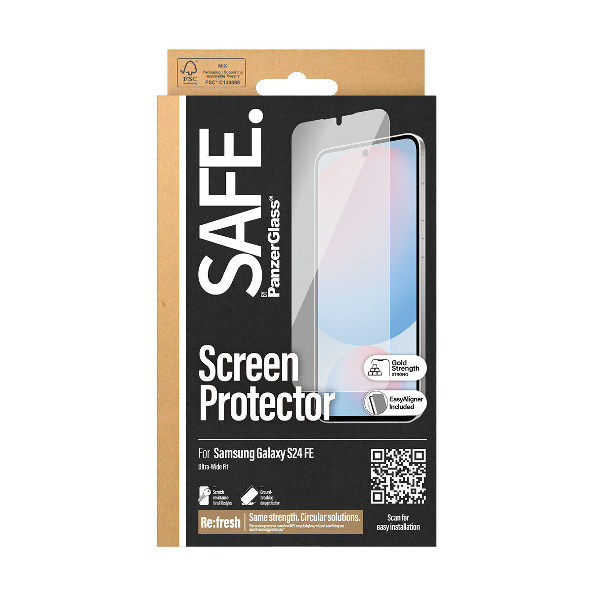 PanzerGlass SAFE. by ® Skærmbeskyttelse Samsung Galaxy S24 FE | Ultra-Wide Fit m. Aligner