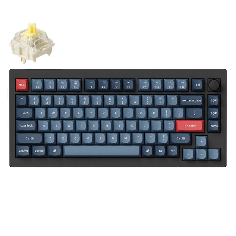 Keychron V1 Max RGB Banana Switch Trådløst mekanisk tastatur (sort) [V1M-D4].