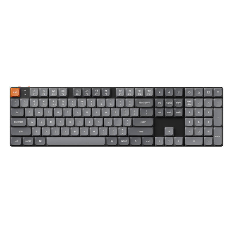 Keychron K5 Max LED trådløst mekanisk tastatur, lav profil, brun switch (sort) [K5M-A3].