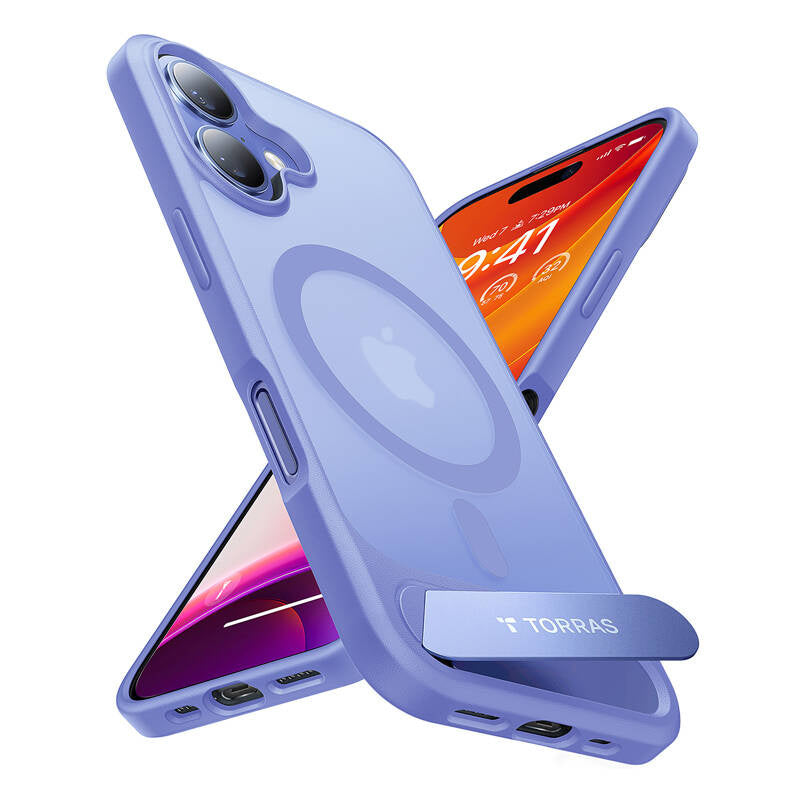 Torras Pstand Series Case til iPhone 16 (blå)
