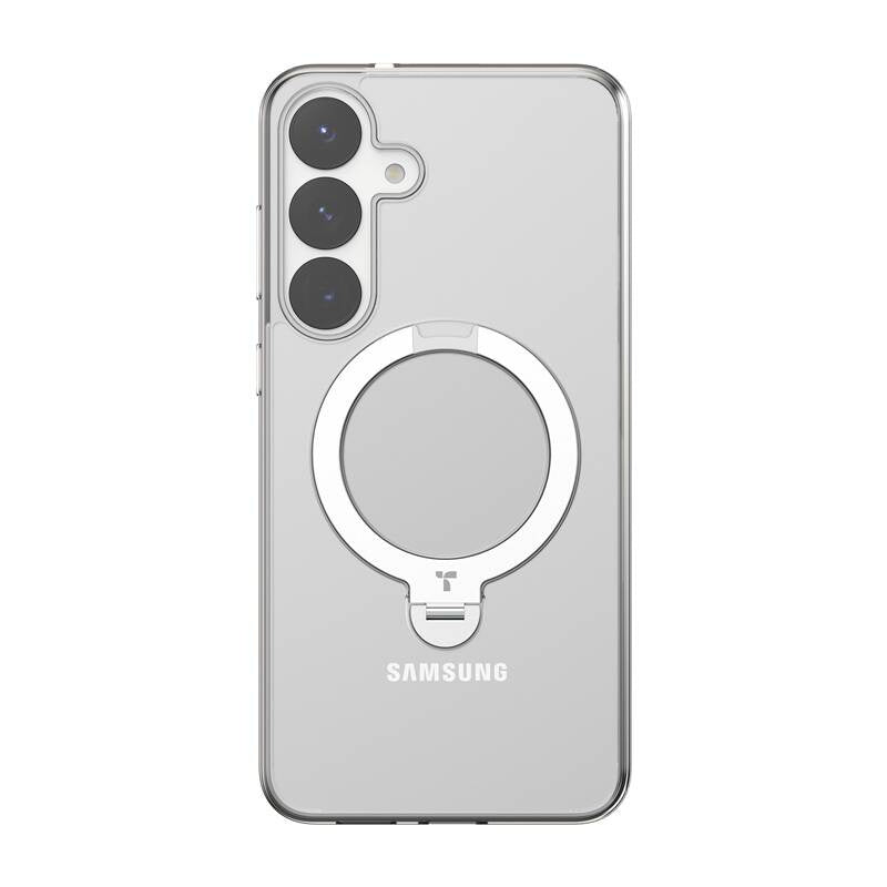 Torras Ostand Spin Series telefonfoder til Samsung S25 (gennemsigtig)