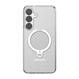 Torras Ostand Spin Series telefonfoder til Samsung S25 (gennemsigtig)
