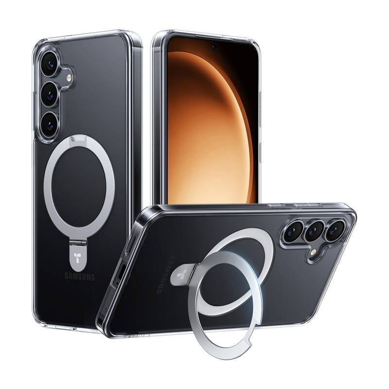 Torras Ostand Series telefonfoder til Samsung S25+ (gennemsigtig)