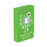 Celly Wall Charger + USB-A to USB-C Cable 12W White (1M)