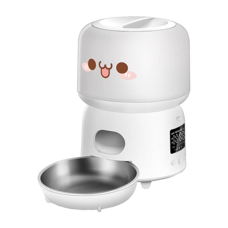 Rojeco 3L automatiske foderdispenser knapversion (hvid)