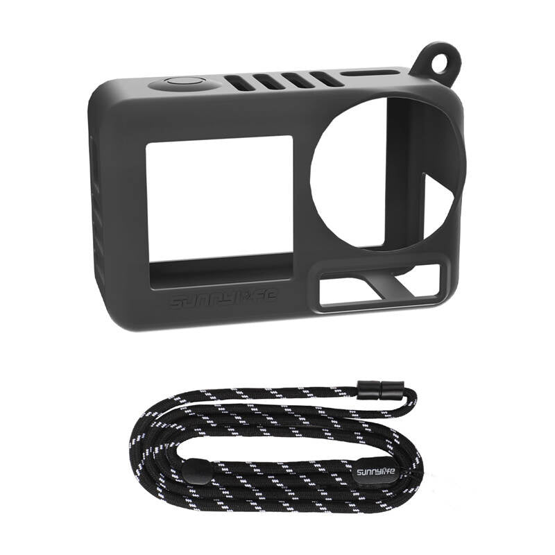 Sunnylife OA5-BHT885-D silikonefoder med rem til ACTION 5 PRO (sort)