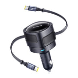 Baseus Enjoyment Max biloplader med USB-C + USB-C kabler 60W sort