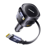 Baseus Enjoyment Max biloplader med USB-C + USB-C-kabler og USB-A + USB-C-porte 90W sort