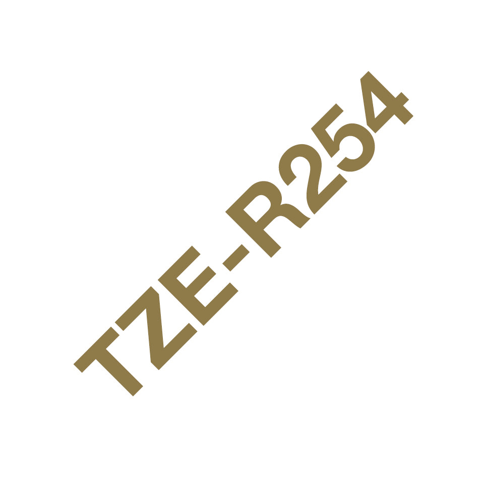 Brother TZE-R254 etiketbånd Guld på hvidt