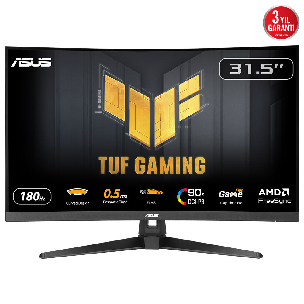 ASUS 32" curved gamingskærm TUF VG32QW3B
2560x1440 VA, 180hz, 0.5ms, 3500:1, HDR10, 2xHDMI/DP