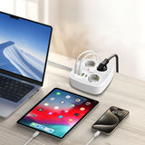 Tech Protect Pcs3 X4 Stødskinne 2 Usb & 2 Type C & 3 Stikkontakter 200 Cm Hvid