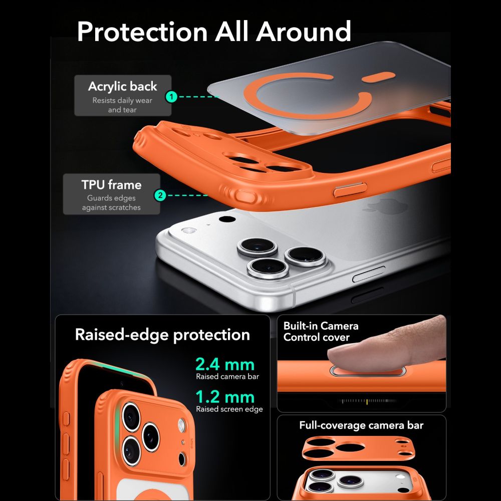 Esr Classic Hybrid Magsafe Iphone 17 Pro / 18 Pro Frosted Orange