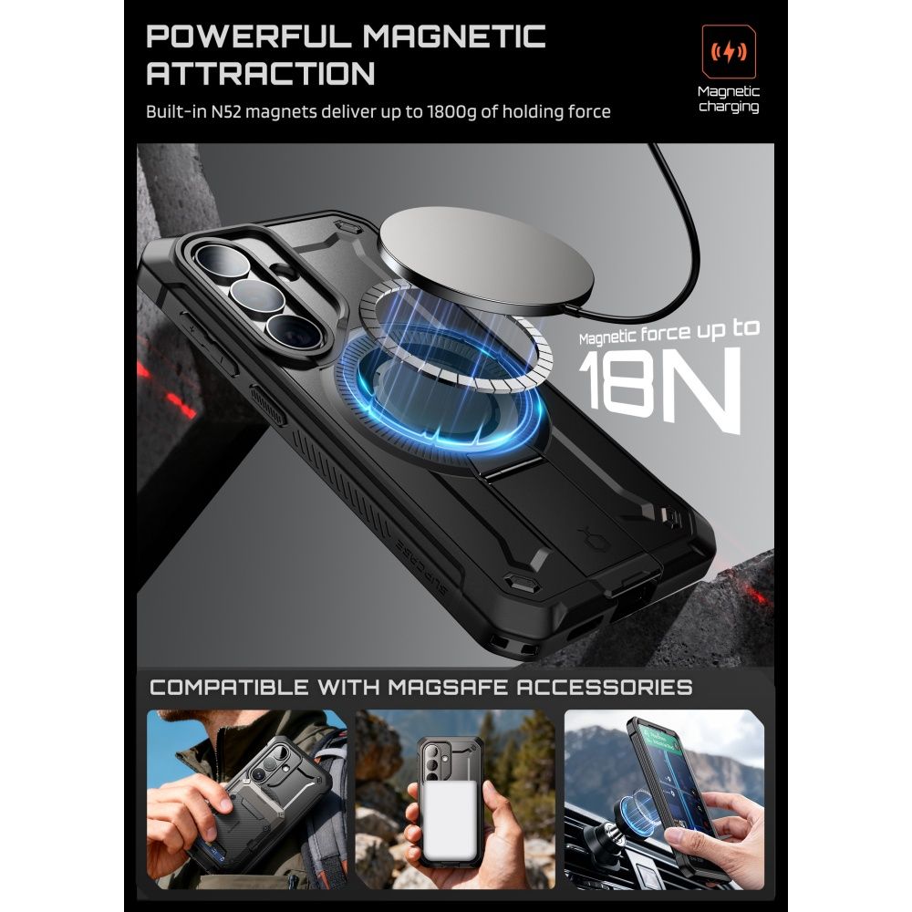 Supcase Unicorn Beetle Pro Mag Magsafe 2 Sæt Galaxy S26 Sort