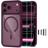 Tech Protect Magone Magsafe Cc + Glas 2 Pak Iphone 17 Pro / 18 Pro Burgundy/Clear