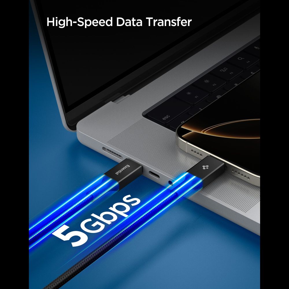Spigen Eb10015 Cc Essential Usb C Kabel 100 W 150 Cm Sort