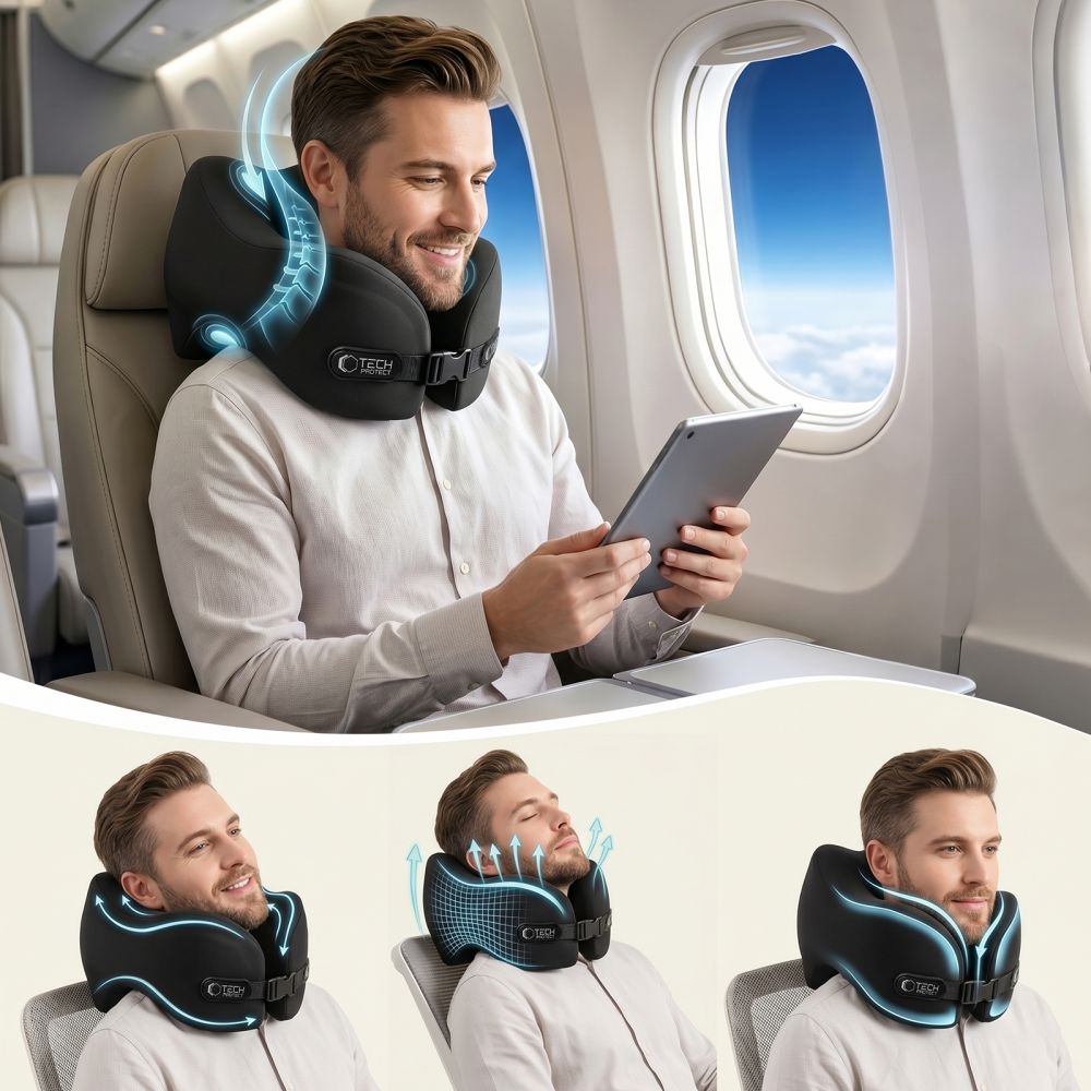 Tech Protect Comfortrest Rejsehalspude Sort
