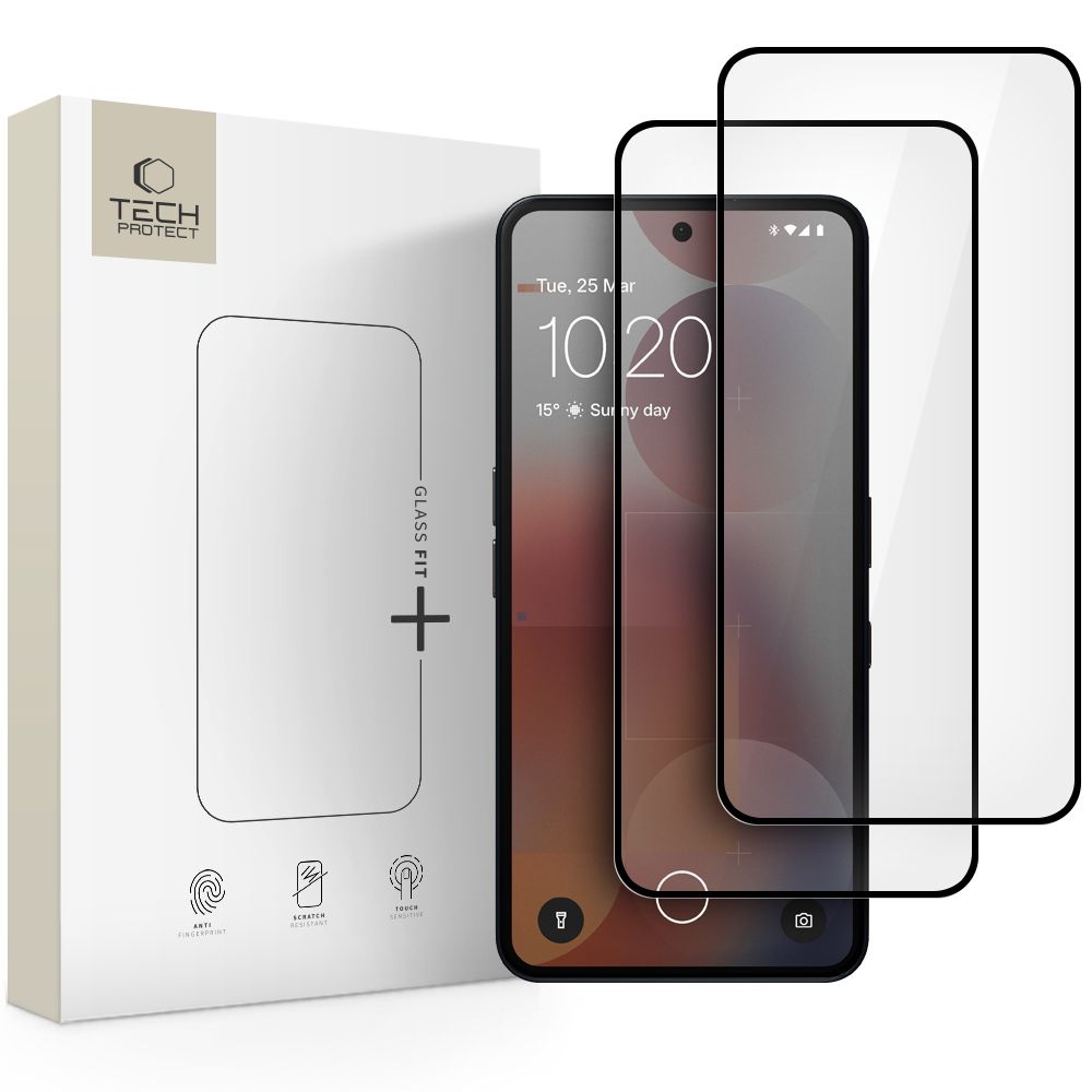 Hærdet Glas Tech Protect Glass Fit+ 2 Pak Noting Phone 3 / 3 A / 3 A Pro / 4 A / 4 A Pro / Cmf Phone 2 Pro Sort