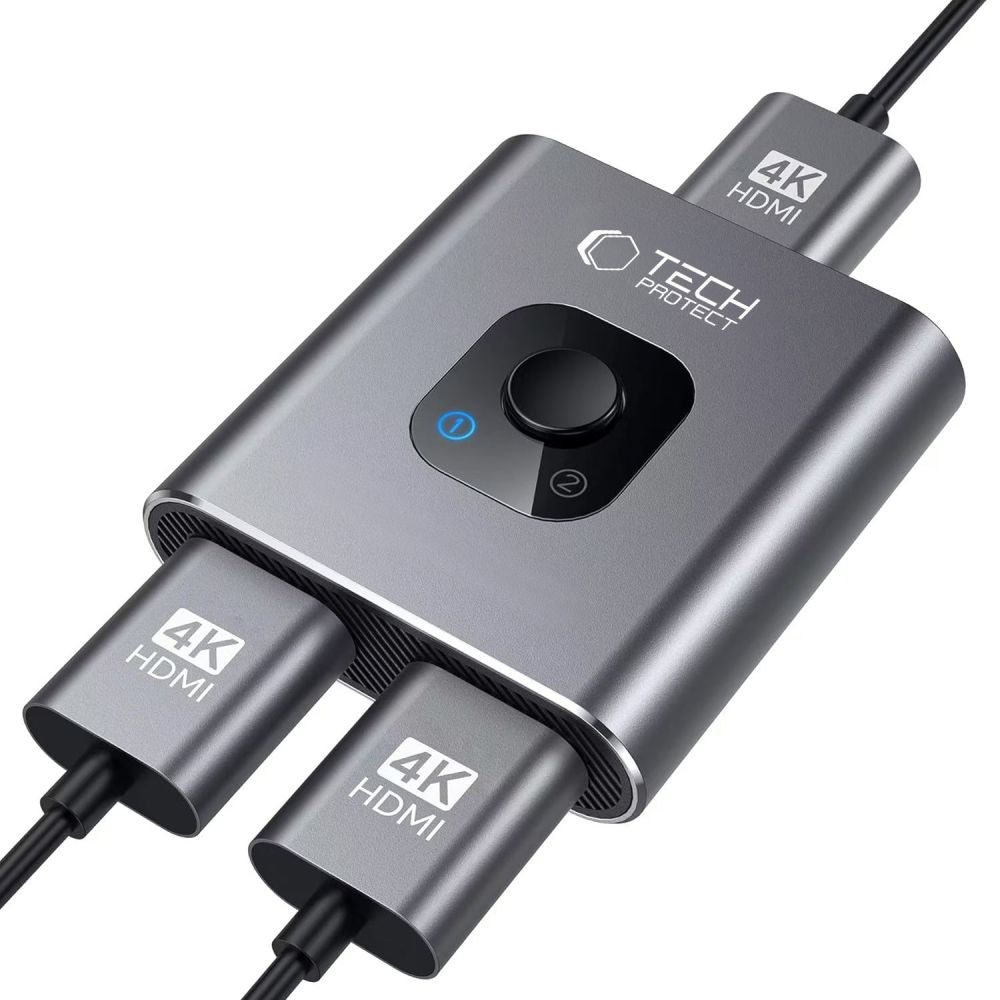 Tech Protect Hb07 Hub Adapter 2 I 1 Hdmi 4 K 60 Hz Spacegrå