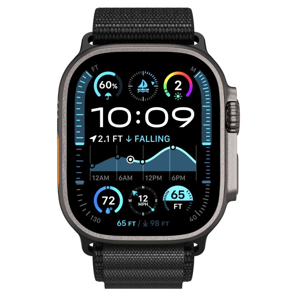 Spigen Wbf1 Remmen Til Apple Watch 8 / 9 / 10 / 11 / 12 / Se / Ultra (44 / 45 / 46 / 49 Mm) Sort