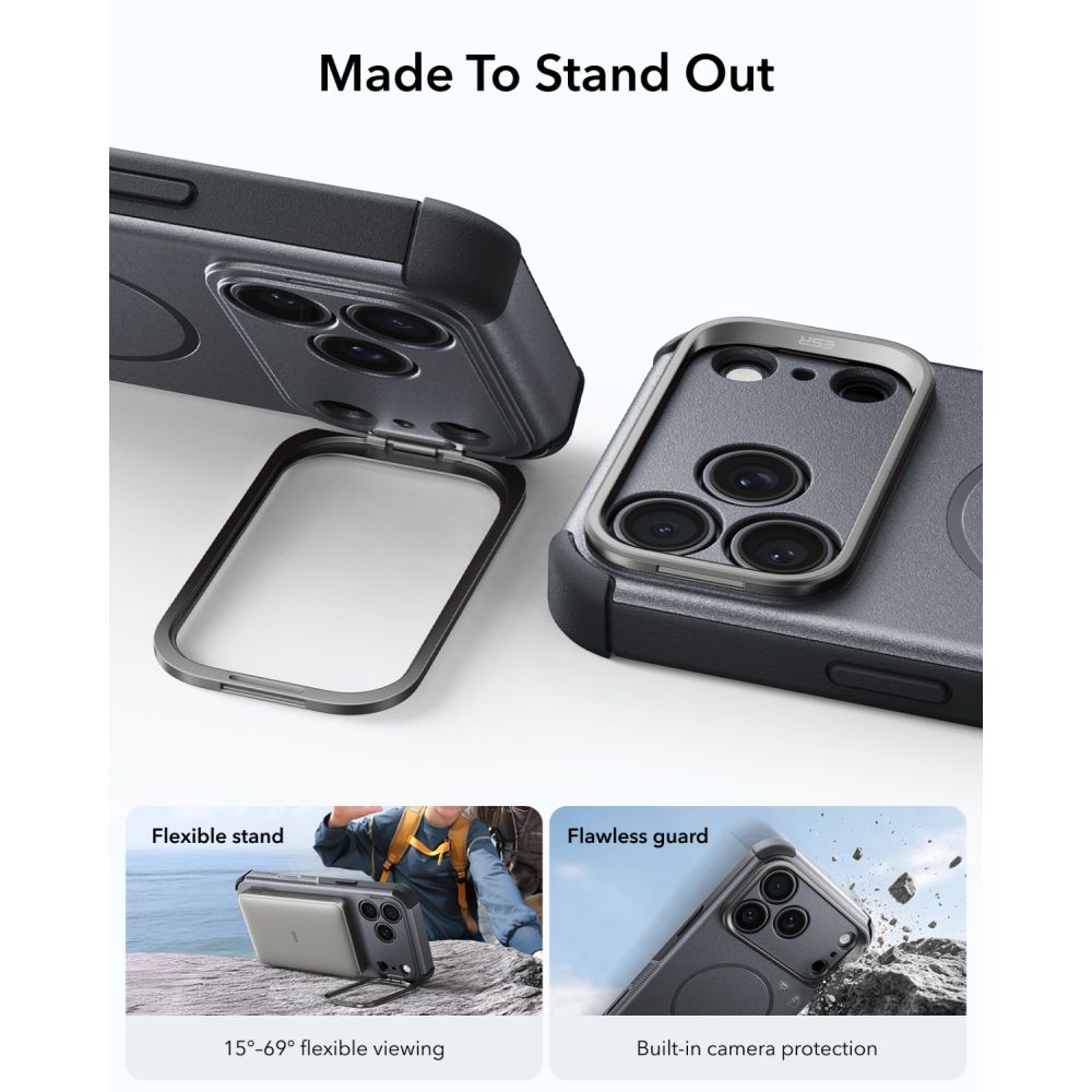 Esr Cyber Tough Støtte Magsafe Iphone 17 Pro / 18 Pro Grå