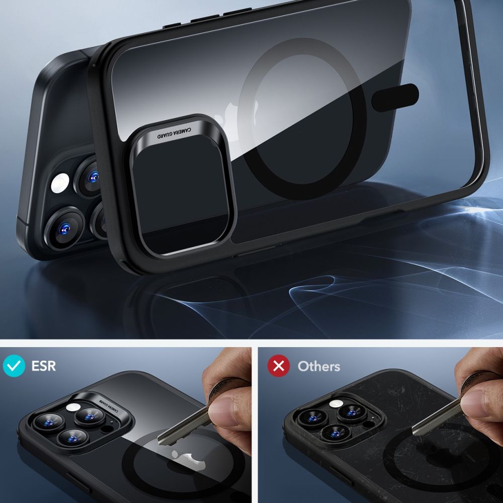Esr Classic Hybrid Halolock Magsafe & Hærdet Glas Til Iphone 16 Pro Max, Klar/Sort