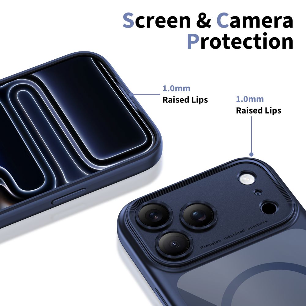 Tech Protect Magpeak Magsafe Cc Iphone 17 Pro Max Dyb Blå/Klar