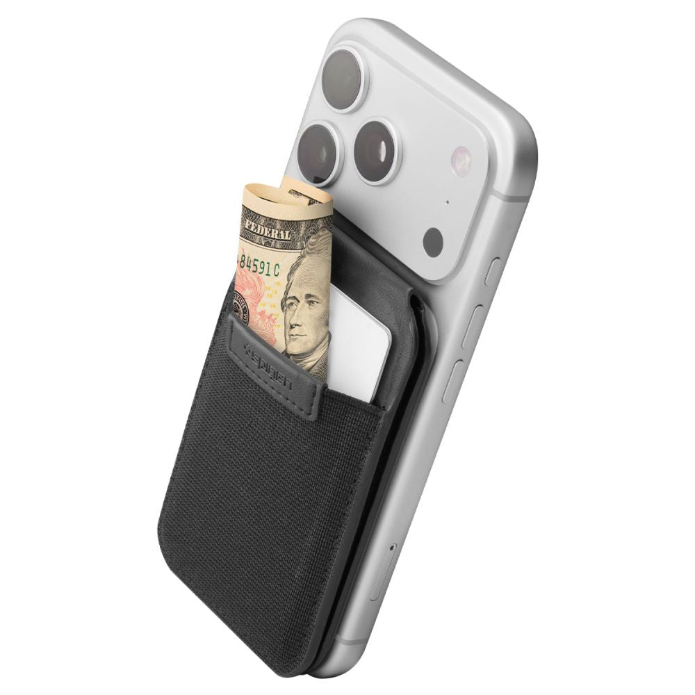 Spigen S314 4 Slim Fold Stativ Tegnebog Magsafe Sort