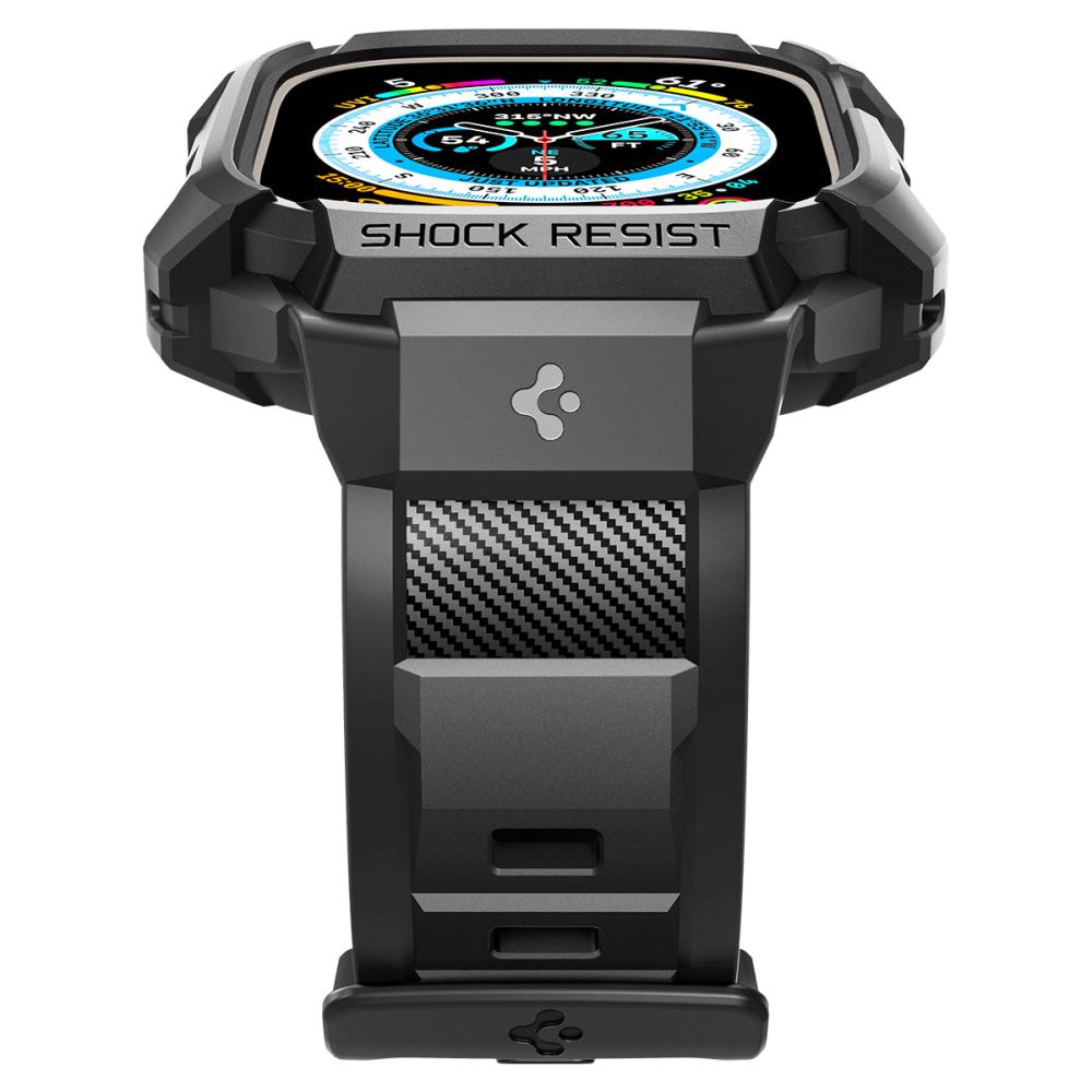 Spigen Rugged Armor ”Pro” Apple Watch Ultra 1 / 2 / 3 / 4 (49 Mm) Sort