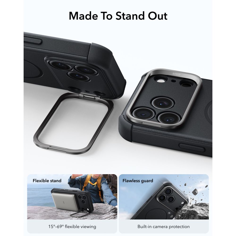 Esr Cyber Tough Støtte Magsafe Iphone 17 Pro / 18 Pro Sort