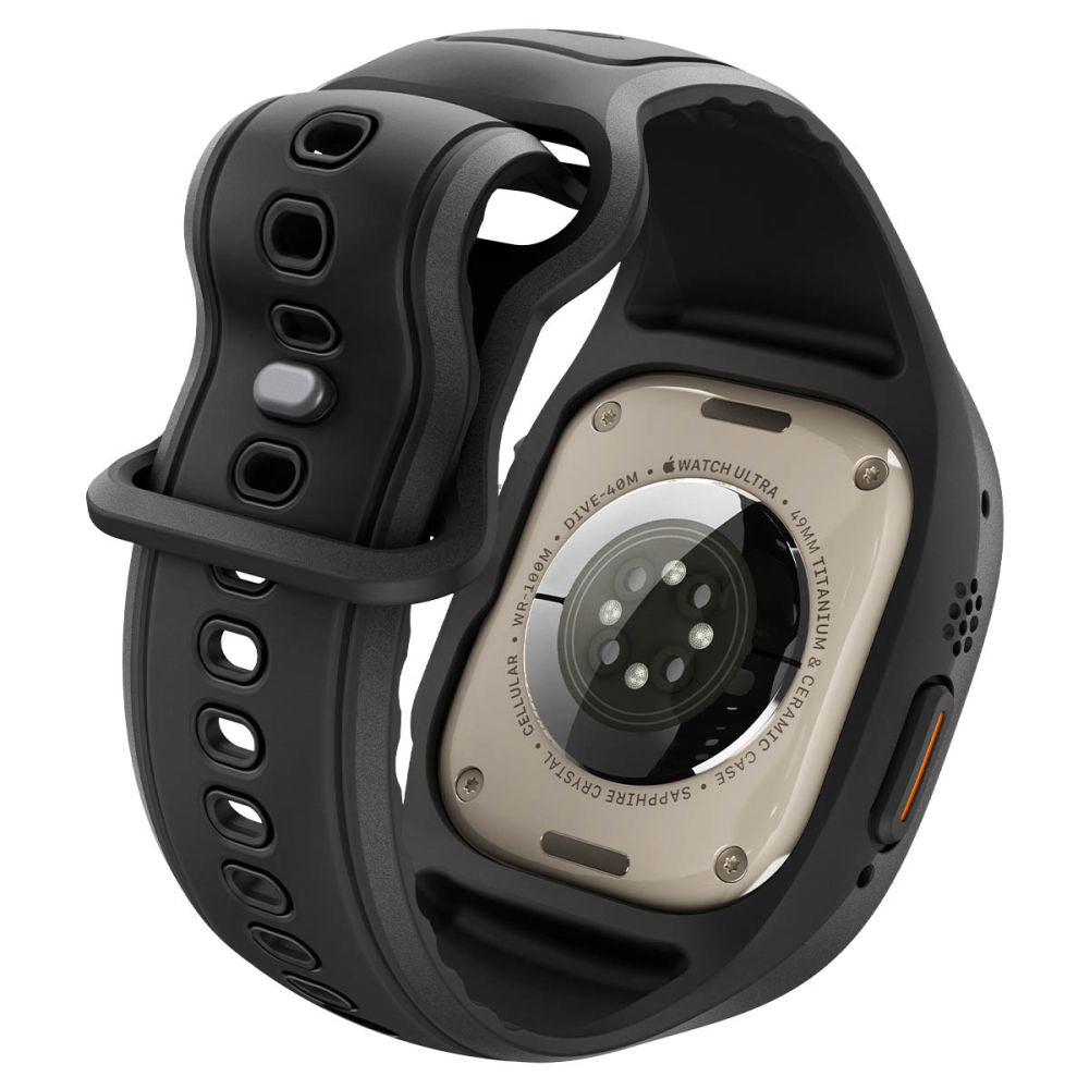 Spigen Liquid Air Pro & Hærdet Glas Til Apple Watch Ultra 1 / 2 / 3 / 4 (49 Mm) Sort
