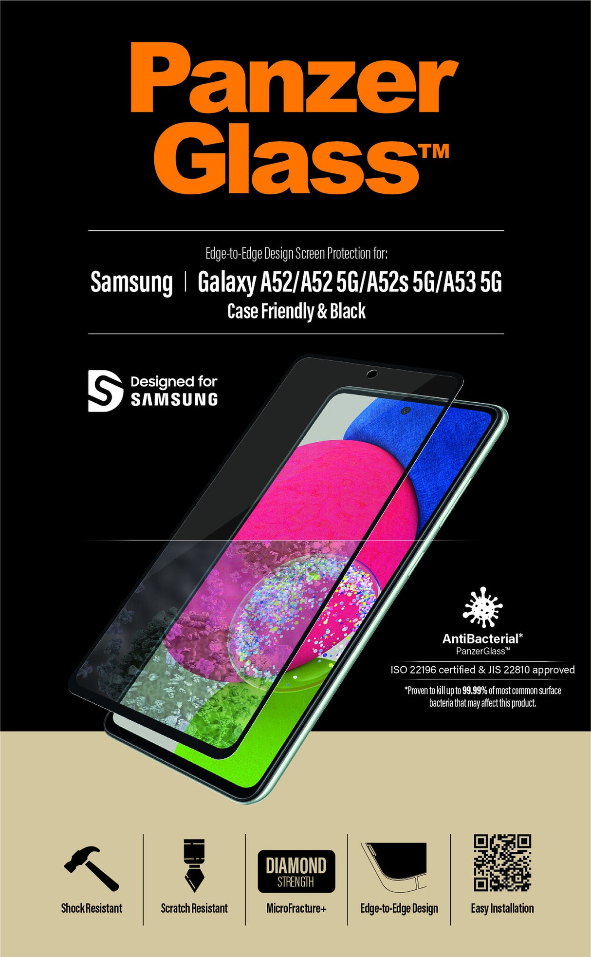 PanzerGlass ® Skærmbeskyttelse Samsung Galaxy A52 | A52 5G | A52s 5G | A53 5G