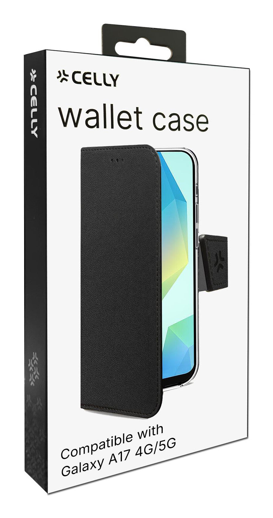 Celly WALLY mobiltelefon etui 17 cm (6.7") Tegnebogsetui Sort