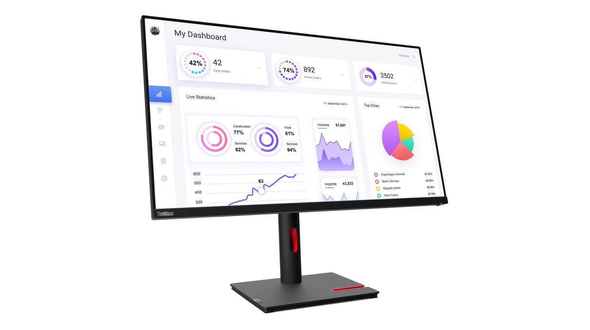 Lenovo ThinkVision T32p-30 LED display 80 cm (31.5") 3840 x 2160 pixel 4K Ultra HD Sort