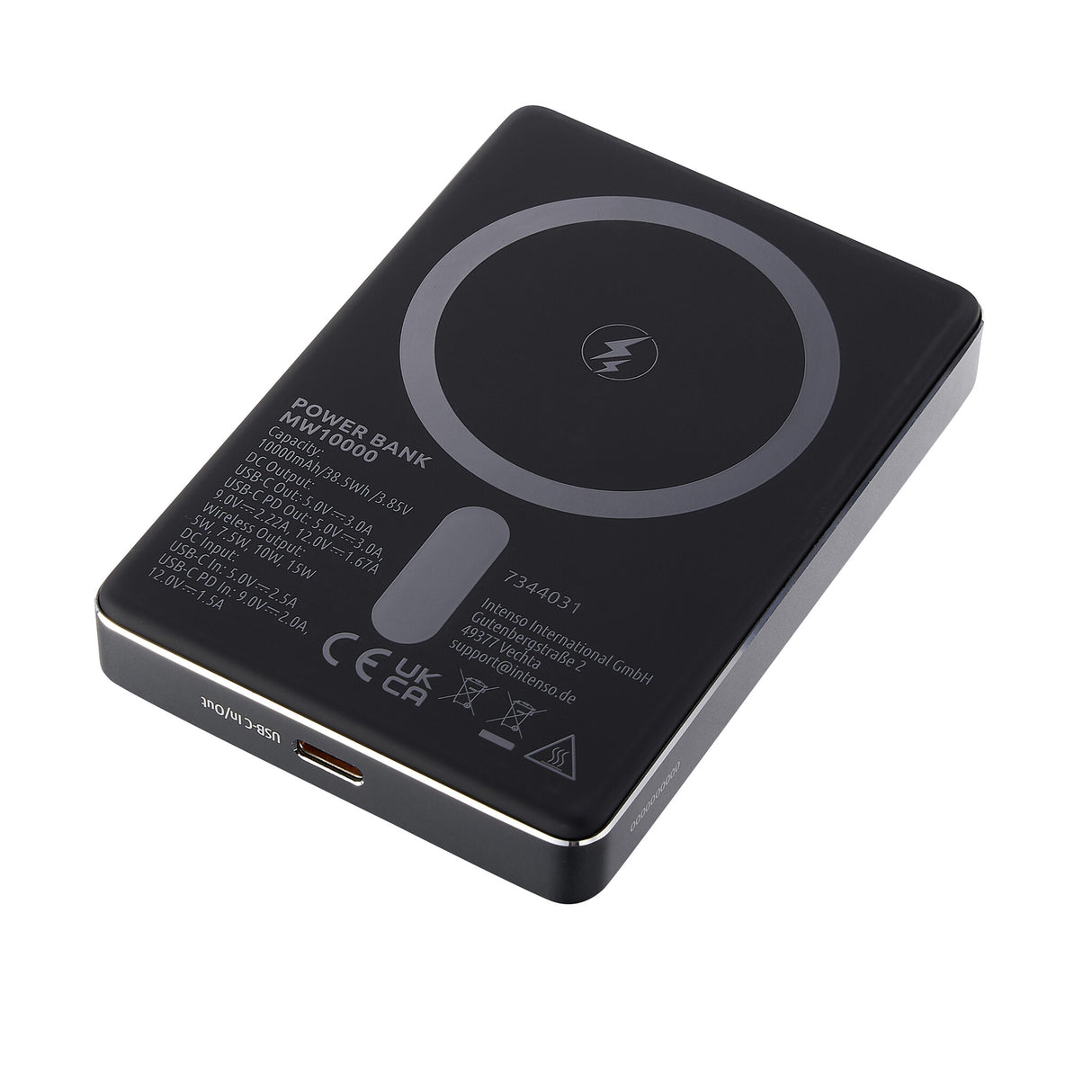 Intenso MW10000 Lithium polymer (LiPo) 10000 mAh Trådløs opladning Grå
