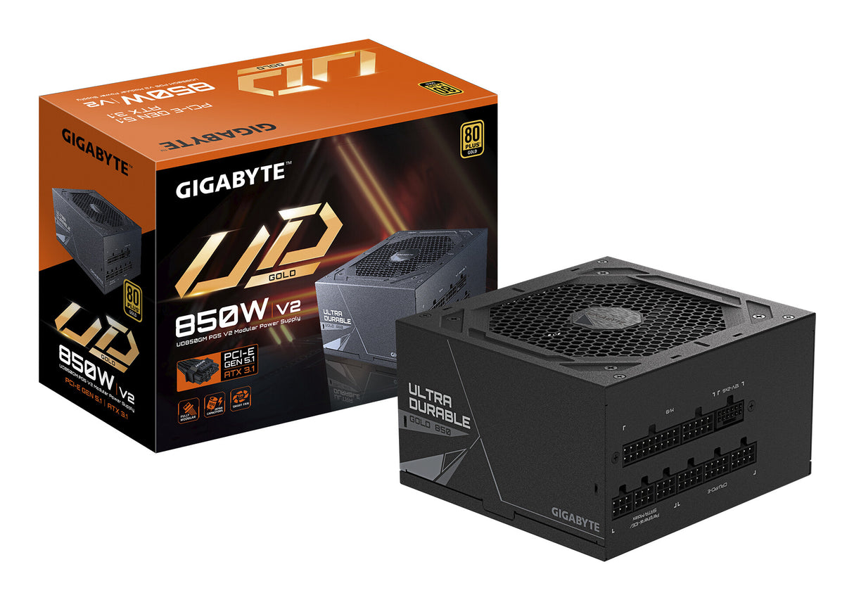 GIGABYTE UD850GM PG5 V2 enhed til strømforsyning 850 W 20+4 pin ATX ATX Sort