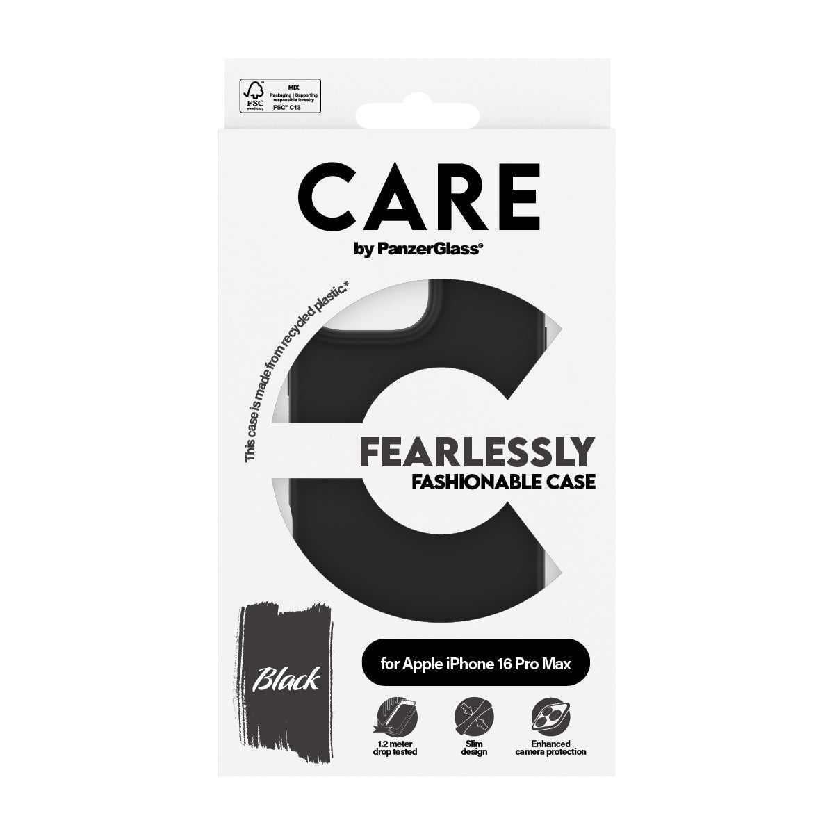 PanzerGlass CARE Fashionable Case til iPhone 16 Pro Max Sort