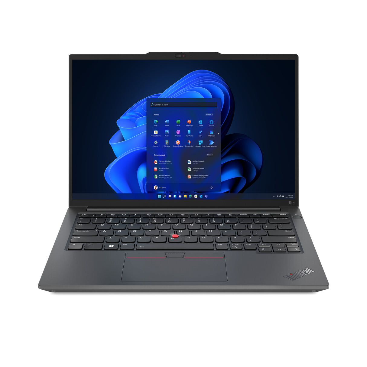 Lenovo ThinkPad E14 Gen 5 (AMD) AMD Ryzen™ 5 7430U Laptop 35,6 cm (14") WUXGA 8 GB DDR4-SDRAM 256 GB SSD Wi-Fi 6 (802.11ax) Windows 11 Pro Nordisk Sort