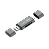 Vention CCHH0 kortlæser USB Type-A/USB Type-C/Micro-USB Grå