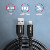Axagon BUCM-AM15AB USB-kabel USB 2.0 1,5 m USB A USB C 0,48 Gbit/sek. Sort